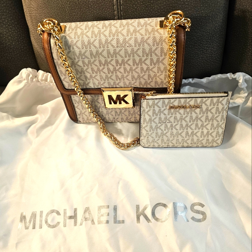 New With Tags Michael Kors crossbody and like new matching wallet & dustbag